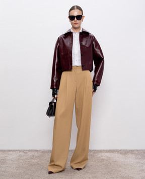Babe Pay Pls Burgundy glossy leather jacket 2510VARNISH