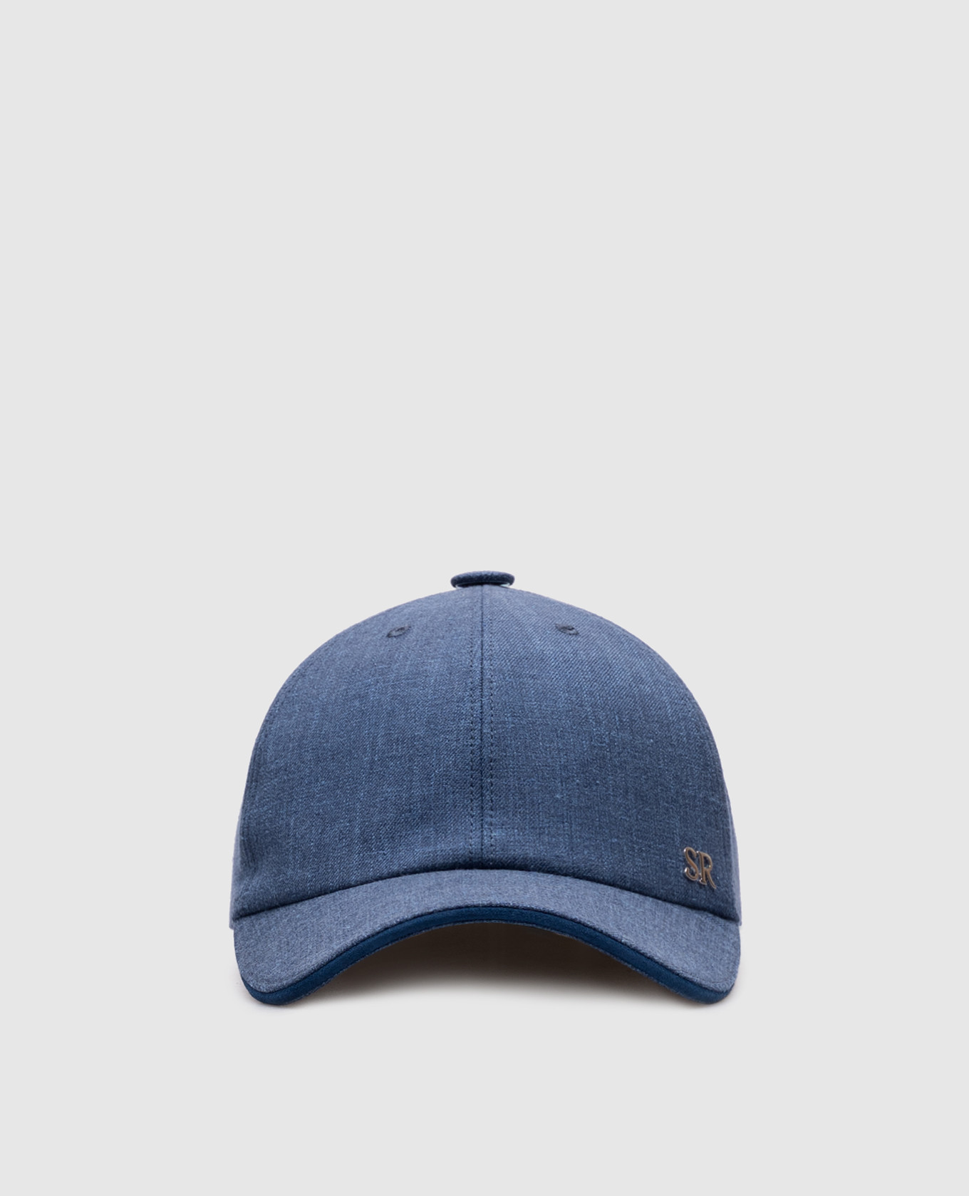 

Blue wool, silk and linen cap with logo Stefano Ricci