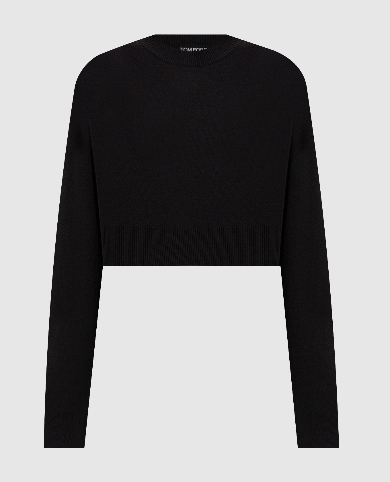 Brown cropped wool and cashmere sweater Tom Ford