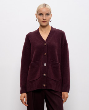 JOSEPH Burgundy cashmere cardigan JF009329
