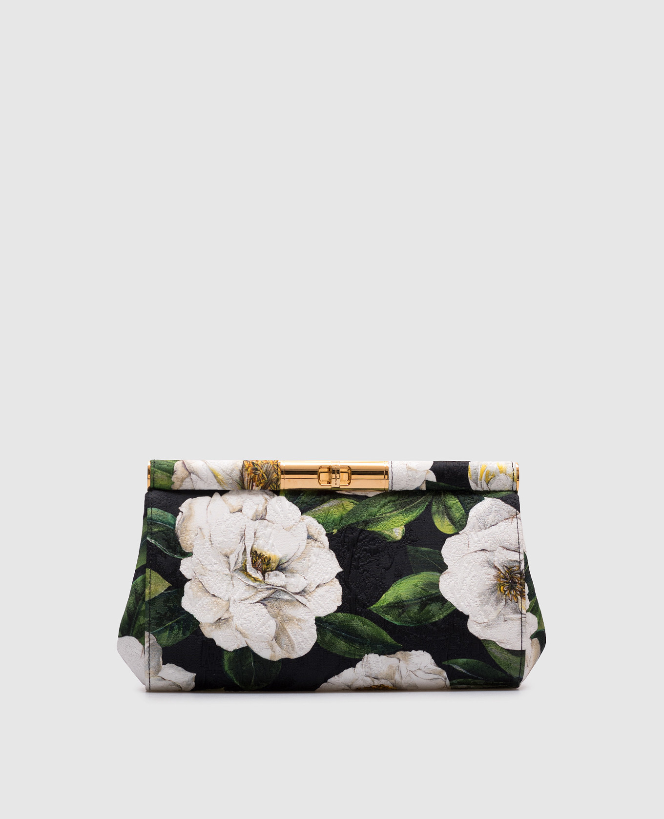 

Black clutch with gardenia print Dolce&Gabbana