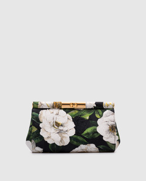 Dolce&Gabbana Black clutch with gardenia print BB7620A9C02