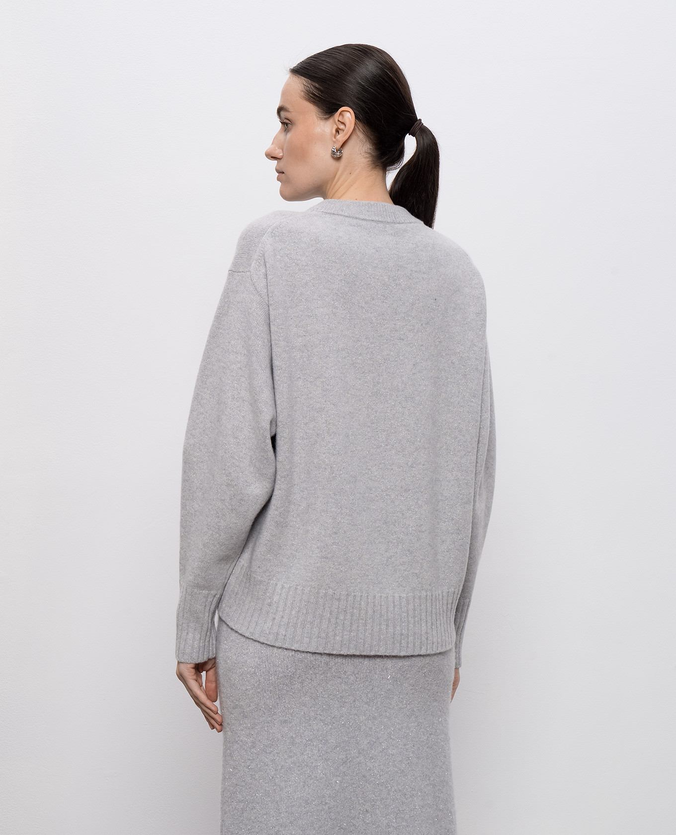 Gray wool and cashmere sweater with lurex Peserico 4