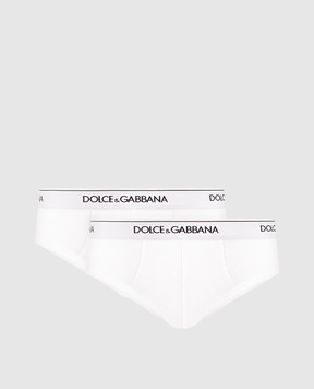 Dolce&Gabbana Set of white briefs with logo M9C03JONN95