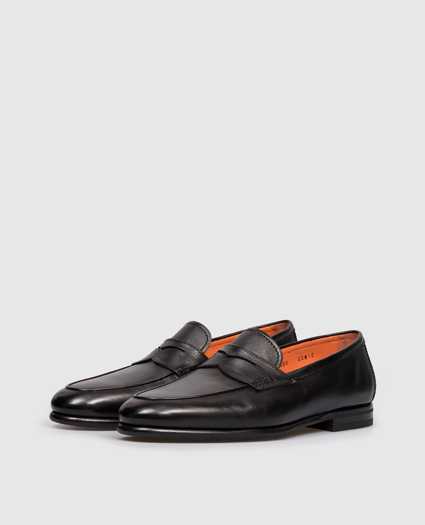 

Black leather loafers Santoni