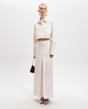 Materiel White cropped blouse RE25M171206SRWT