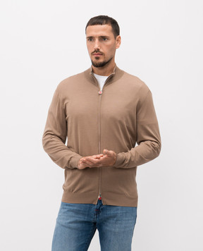 Kiton Brown wool cardigan UMK0806