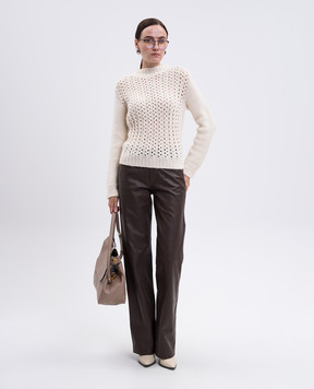 Dondup Beige alpaca wool sweater DT403M00990D002