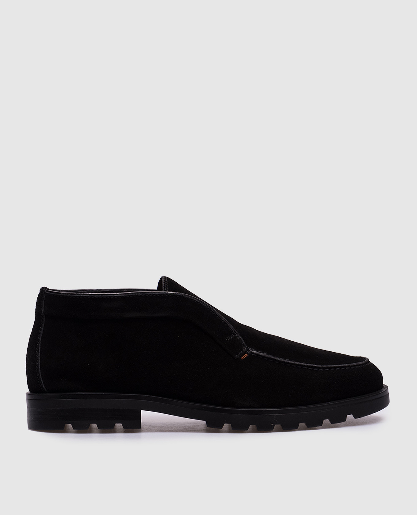 

Black suede deserts on fur Santoni