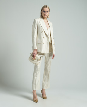 Tom Ford WALLIS double-breasted jacket in striped wool and silk GI2971FAX1158