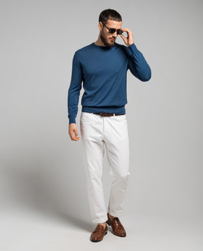 Cashmere&Whiskey Blue jumper with silk and cashmere FS02
