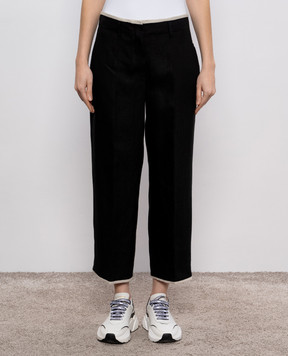Max Mara Black KASTEL linen pants KASTEL