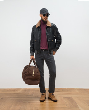Brunello Cucinelli Burgundy golf from wool and cashmere M2400103