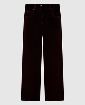 Brunello Cucinelli Brown corduroy pants with monil chain MA180P9075