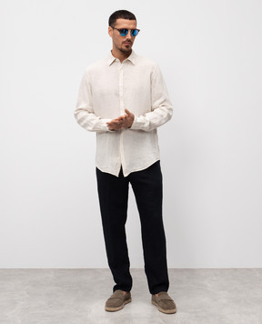Canali Beige linen shirt GM02128CSL7077