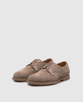 Doucal's Beige suede loafers with weaving DU3444HARSUY261