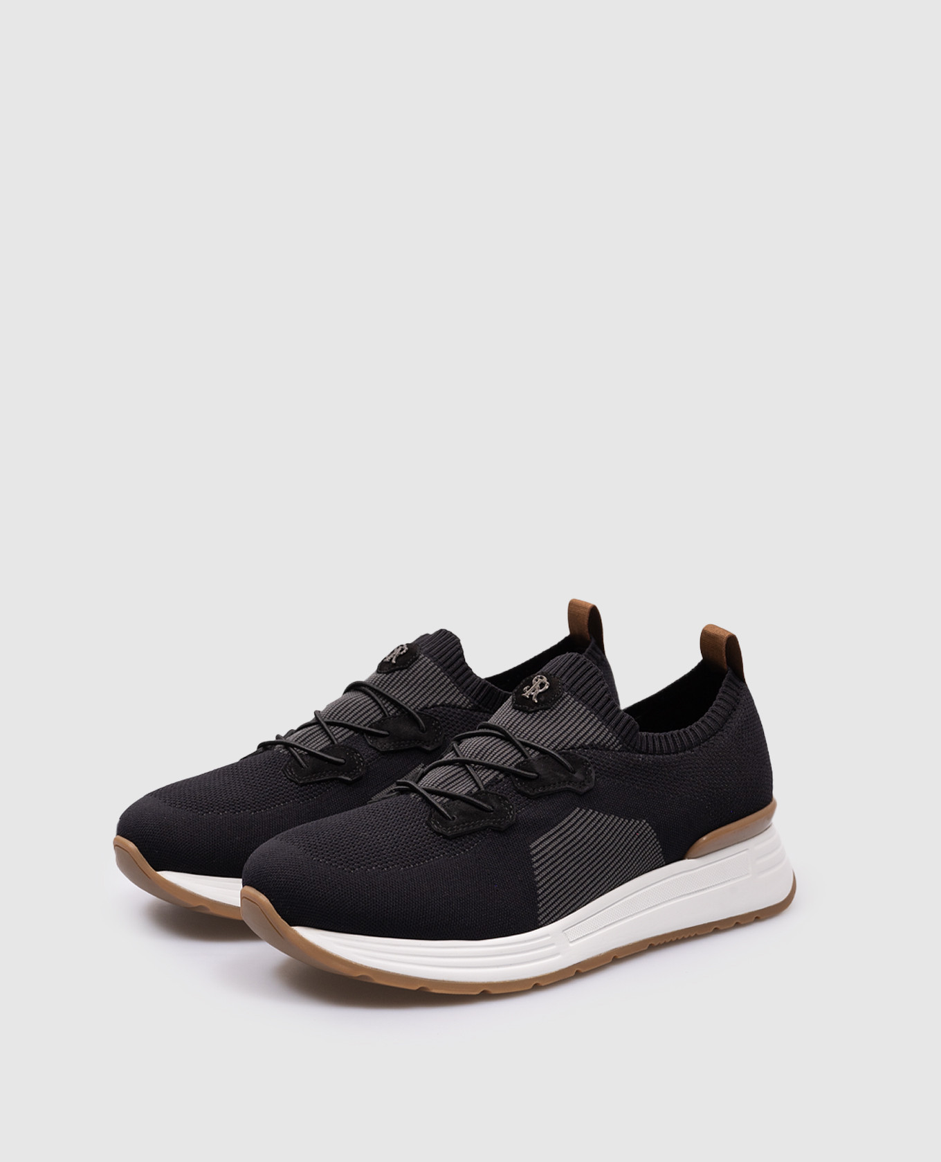 

Blue sneakers with metallic logo Stefano Ricci