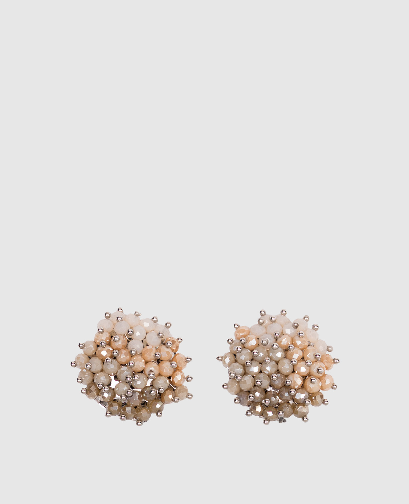 Beige clip-on earrings with beads Peserico