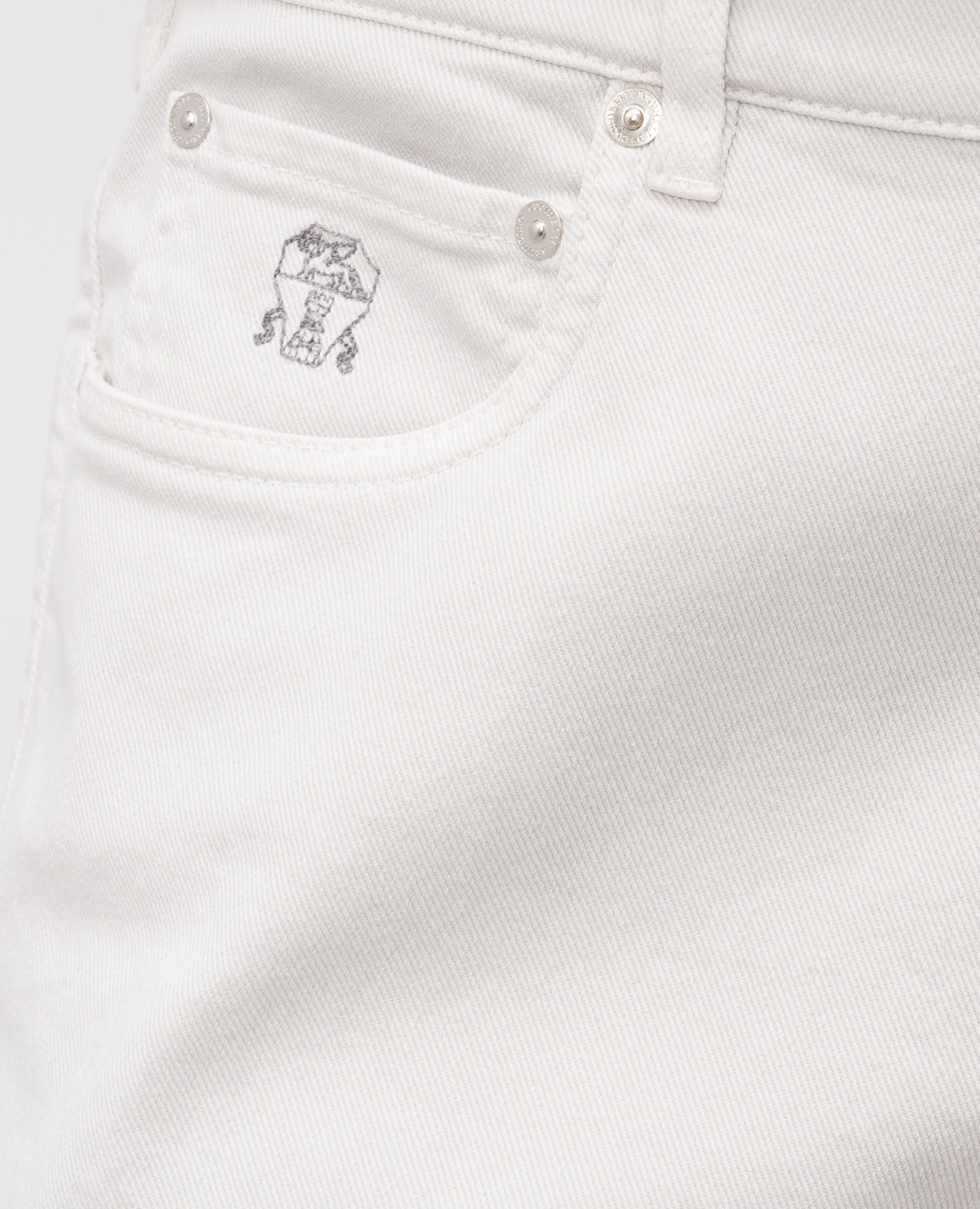 

Grey jeans with embroidered logo emblem Brunello Cucinelli