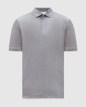 Brunello Cucinelli Grey melange polo shirt MD8213966