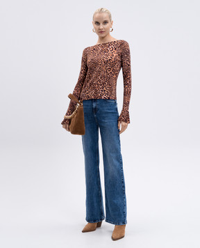 Twinset Blue flared jeans with a distressed effect 252TP2670