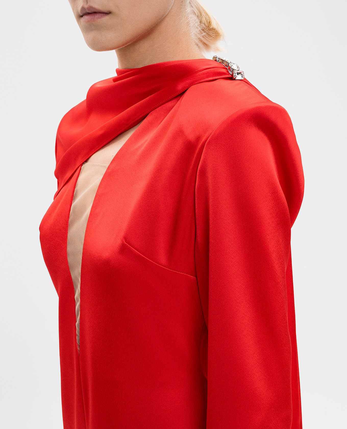 Red mini dress with train David Koma 4