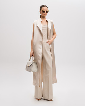 Philosophy di Lorenzo Serafini Beige flared pants with wool A03020728