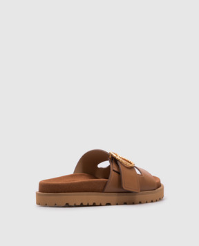 Sergio Rossi Brown leather flip-flops Zambia B11510MMVT06