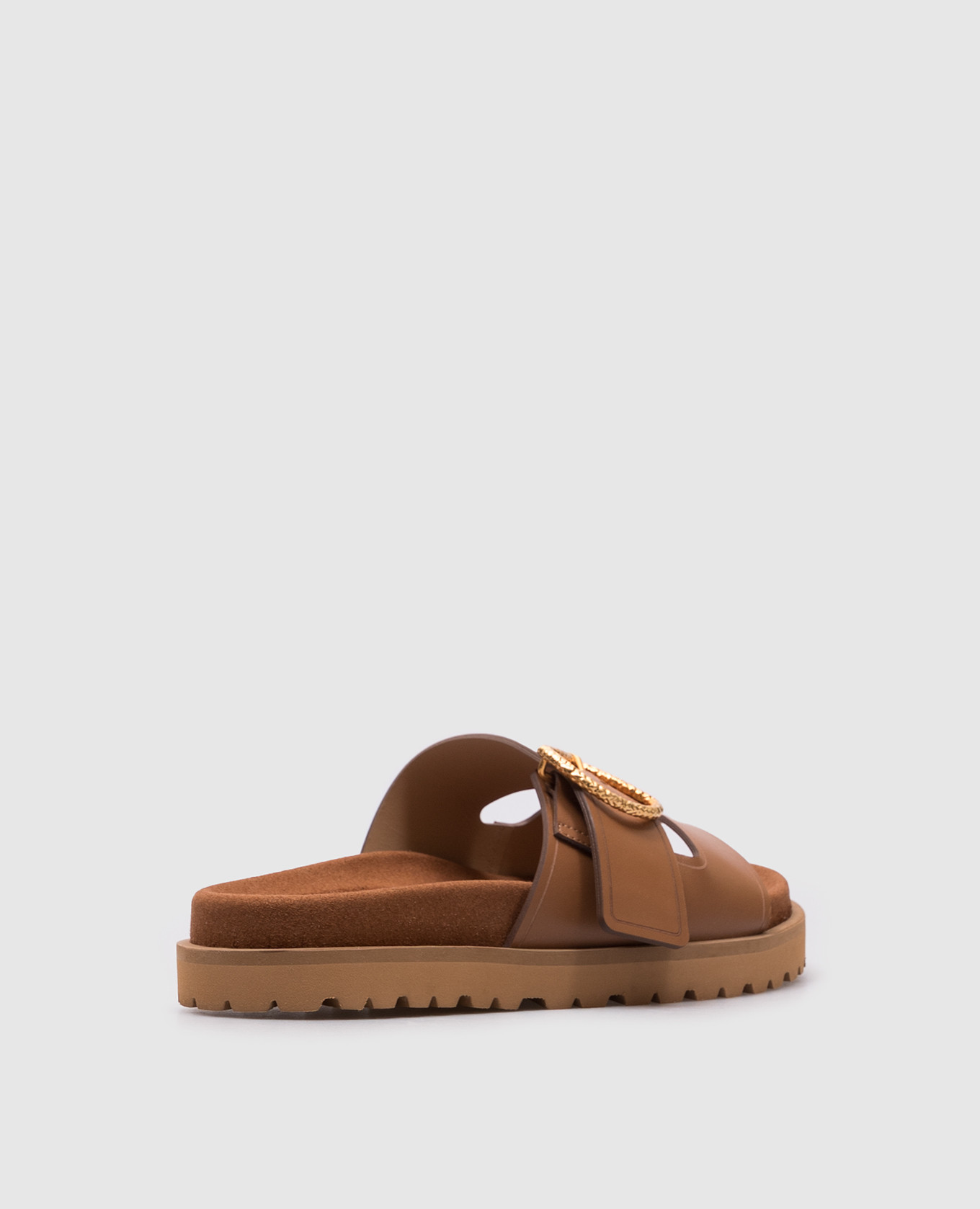 Brown leather flip-flops Zambia Sergio Rossi 3