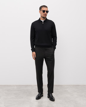 Stefano Ricci Grey cashmere pants with monogram M1T5300173CEA01T