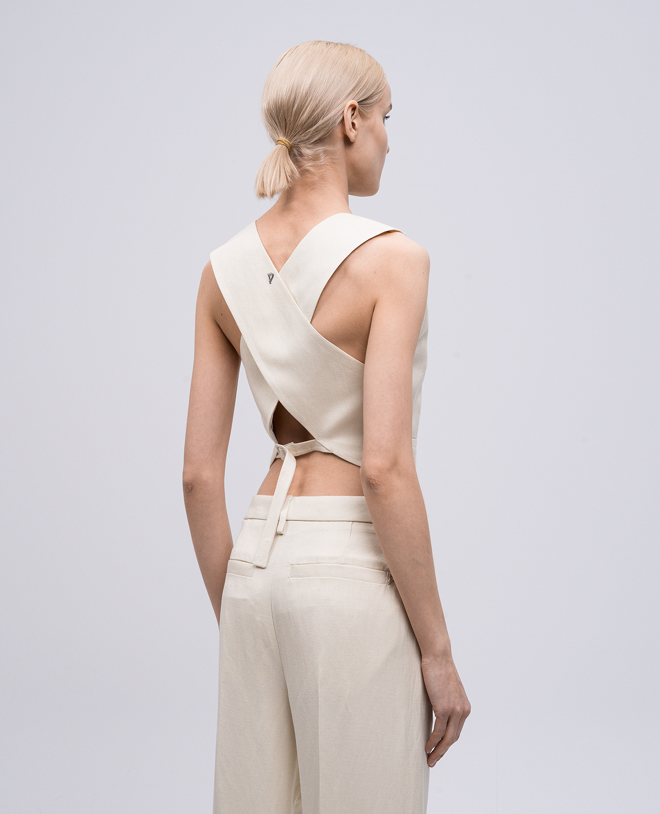 Beige linen vest Dondup 4