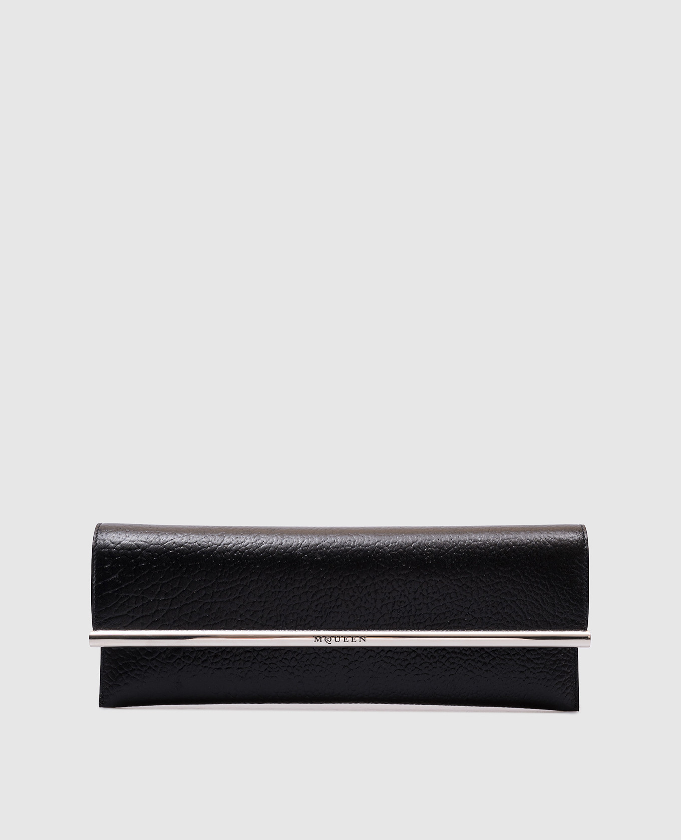 

Black leather B-Long clutch with logo Alexander McQueen