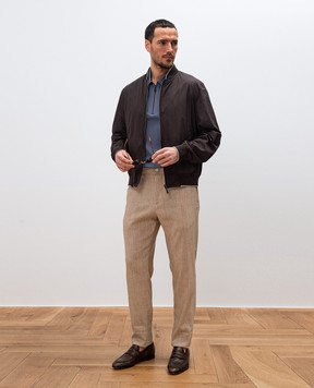 Marco Pescarolo Beige cashmere and linen pants CHIAIAM5146
