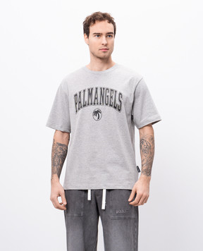 Palm Angels Grey T-shirt with logo print PMAA089S25JER001m