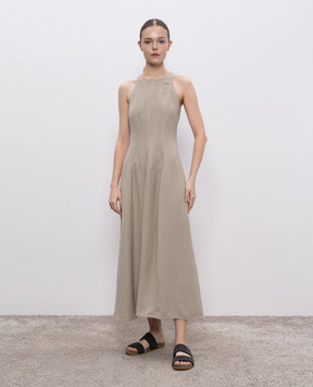 Brunello Cucinelli Beige dress with linen MH126A5171