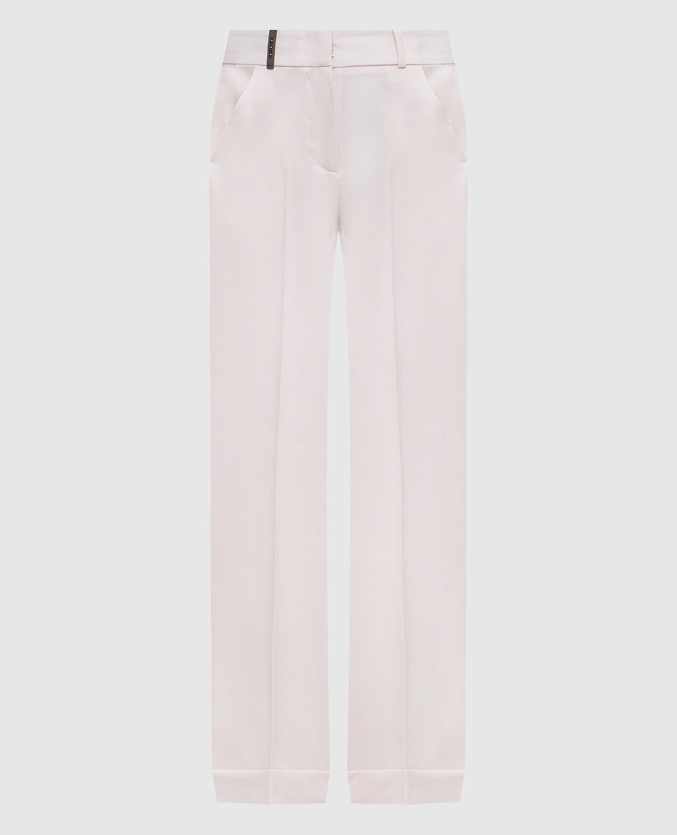 

Beige wool trousers with branded patch Peserico