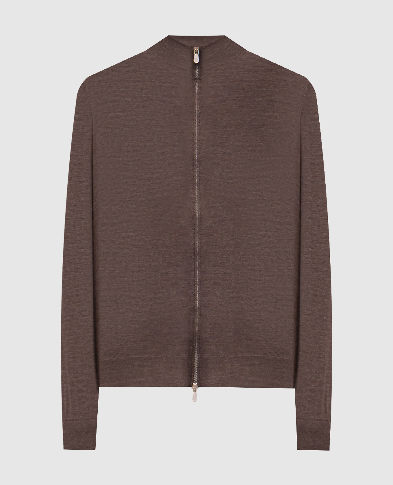 Brown wool and cashmere cardigan