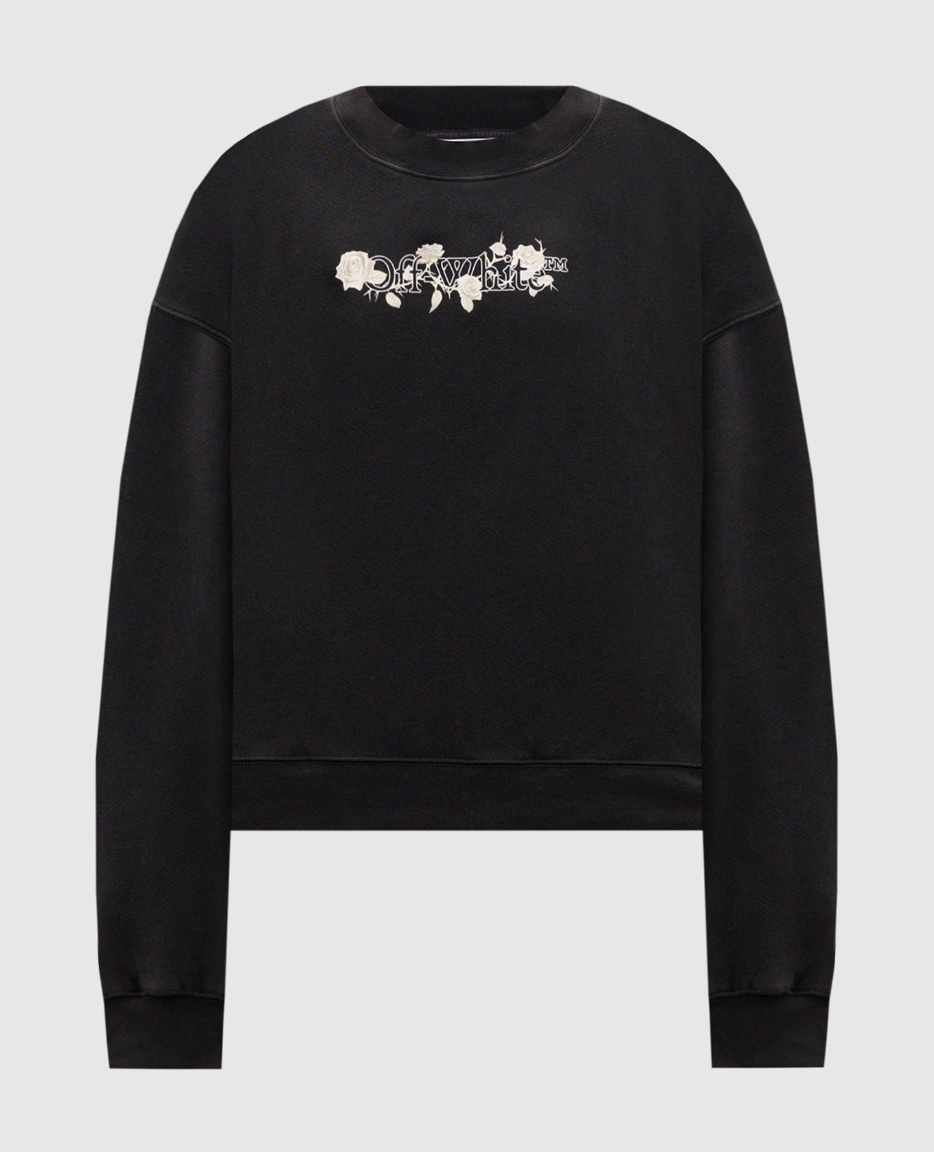 

Black sweatshirt with Bookish rose print and logo Off-White