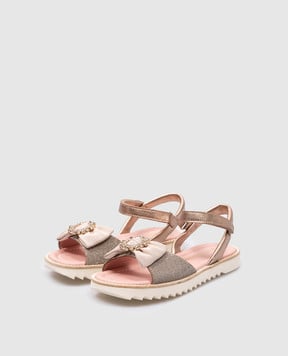 Pretty Ballerinas Children's beige combination sandals Esti with crystals 51266