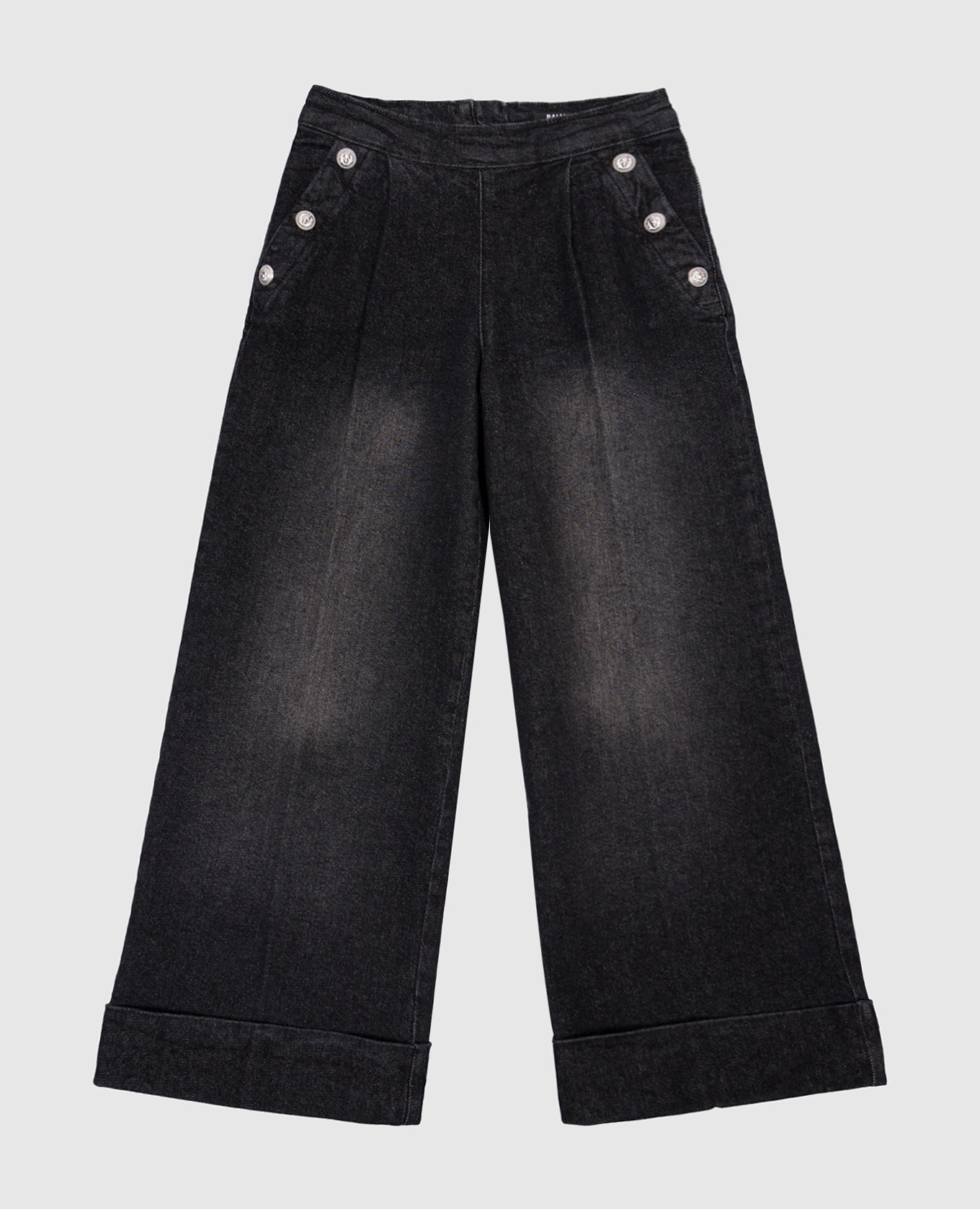 

Children's black distressed jeans with lapels Balmain
