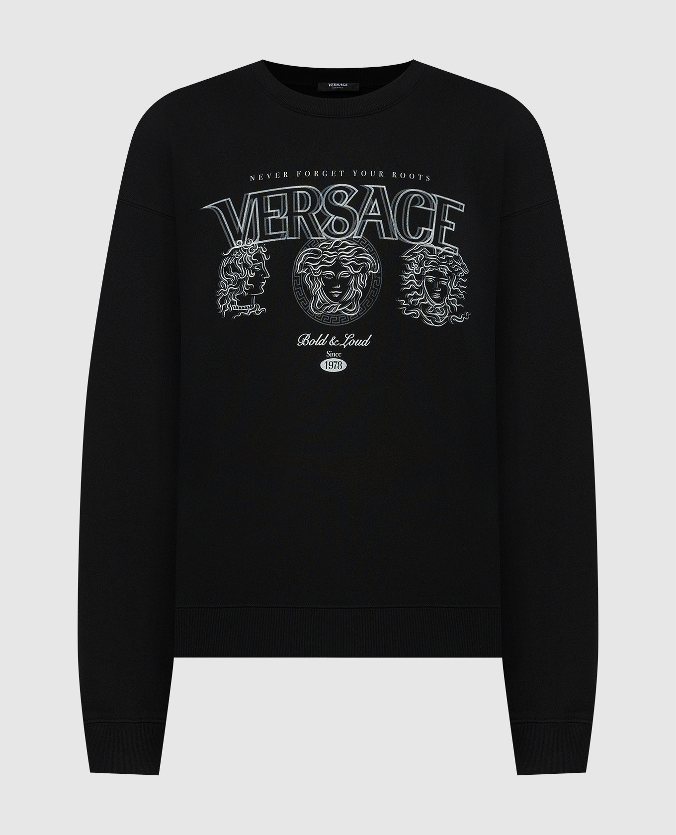 

Black sweatshirt with Medusa brand print Versace
