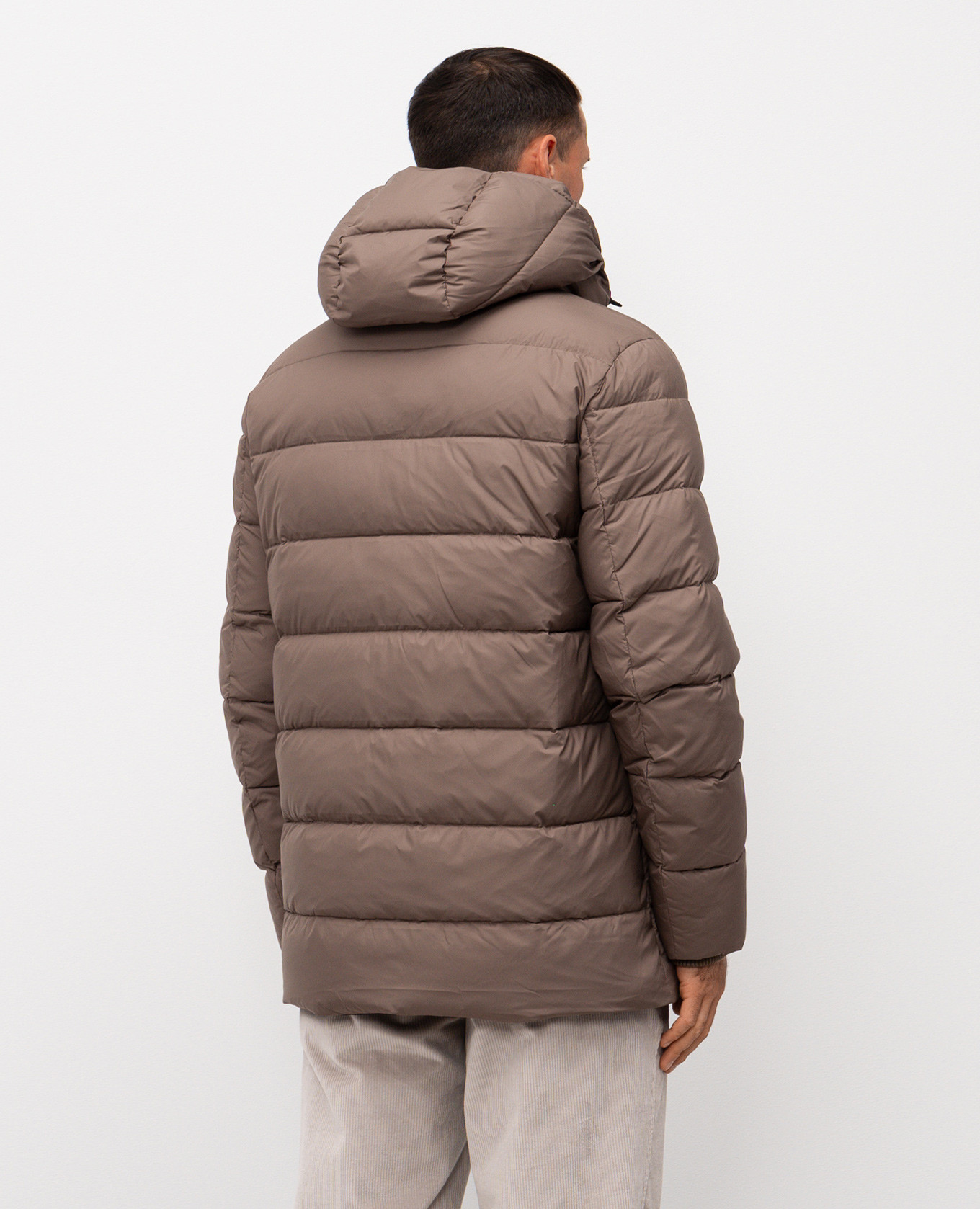 Brown down jacket with logo Be Florence 4