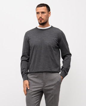 Cashmere&Whiskey Gray merino wool jumper 18002