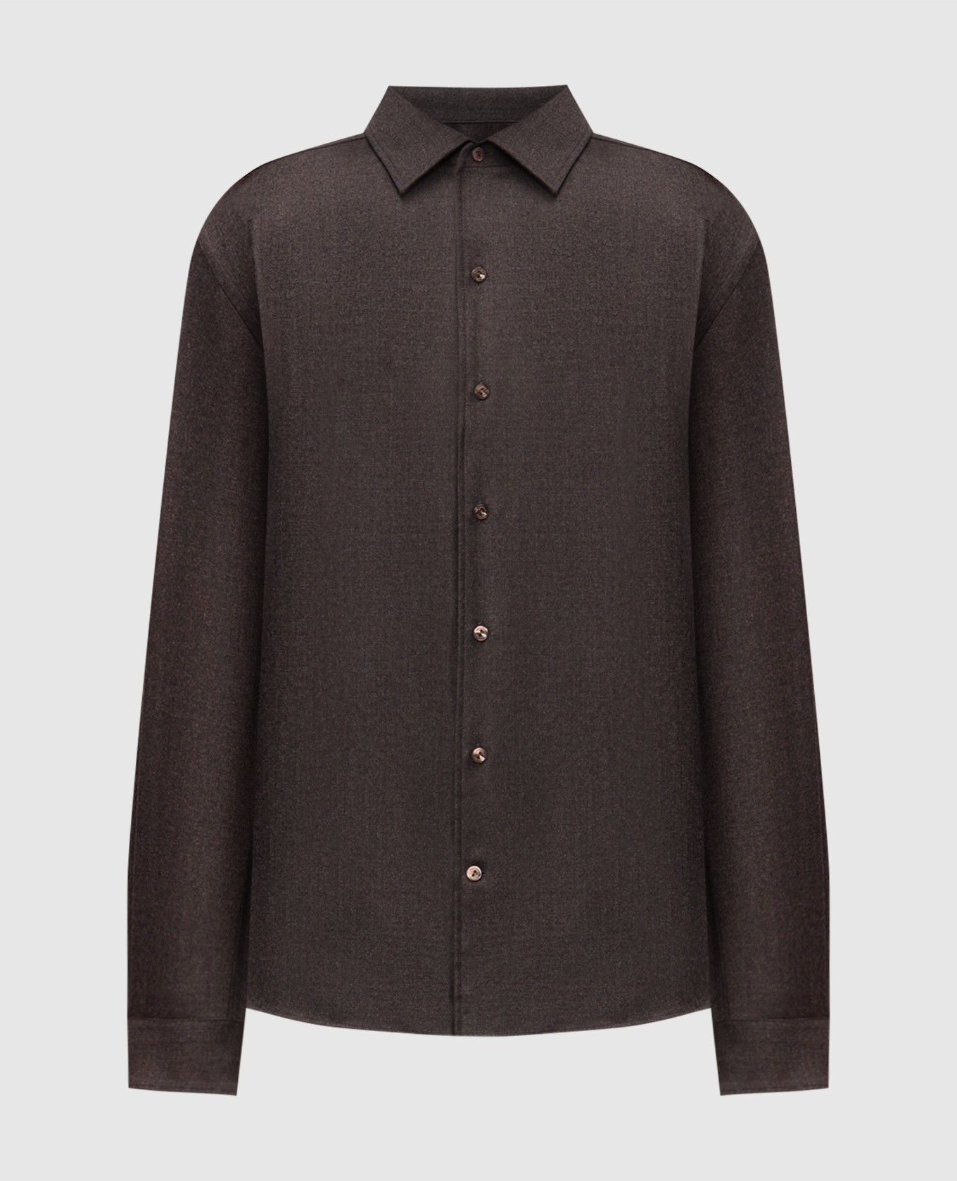 Brown wool shirt Agnona