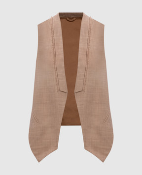 Brunello Cucinelli Beige vest with wool and silk M0W072910F