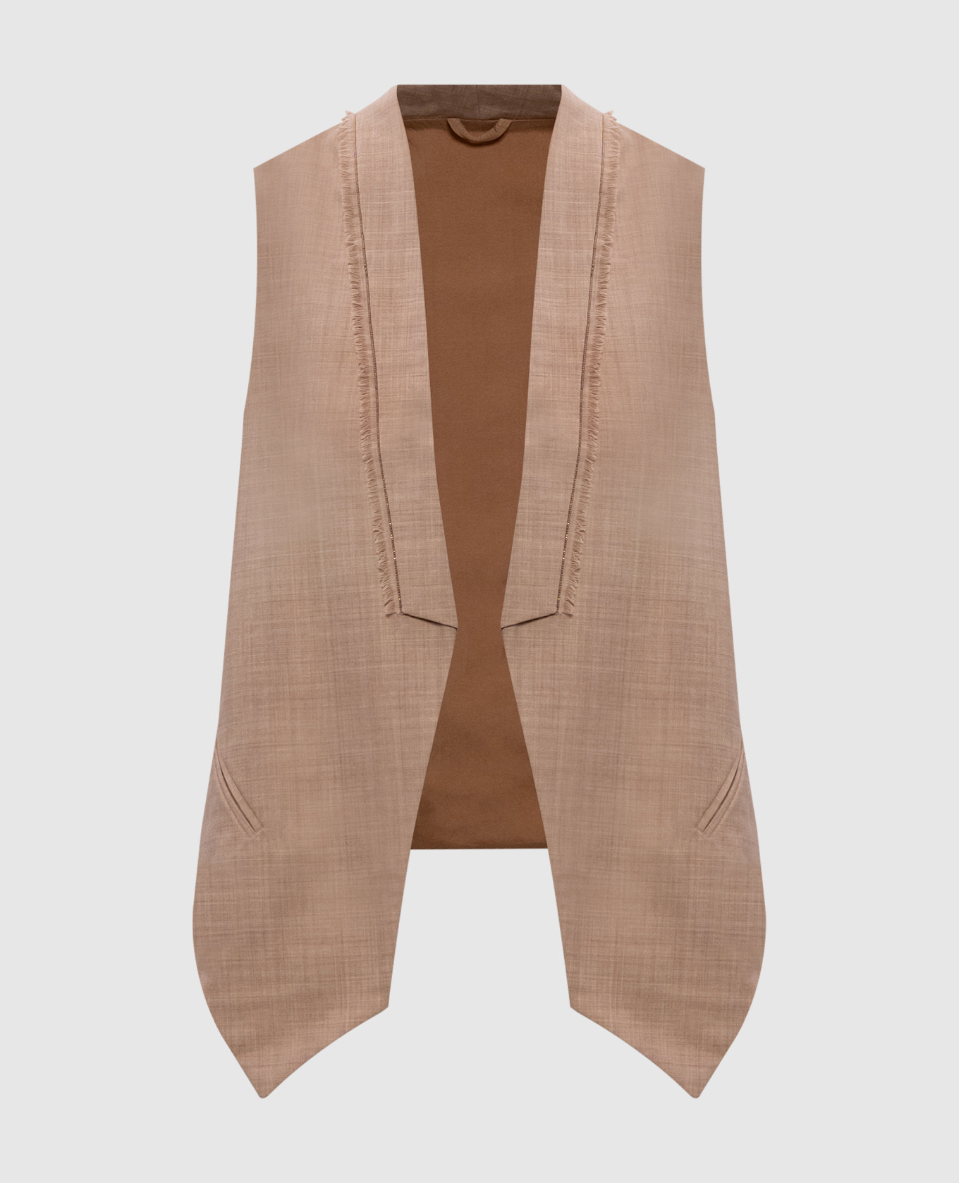 

Beige vest with wool and silk Brunello Cucinelli