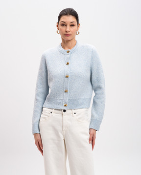 Bottega Veneta Blue cardigan with wool 812469V4WQ0