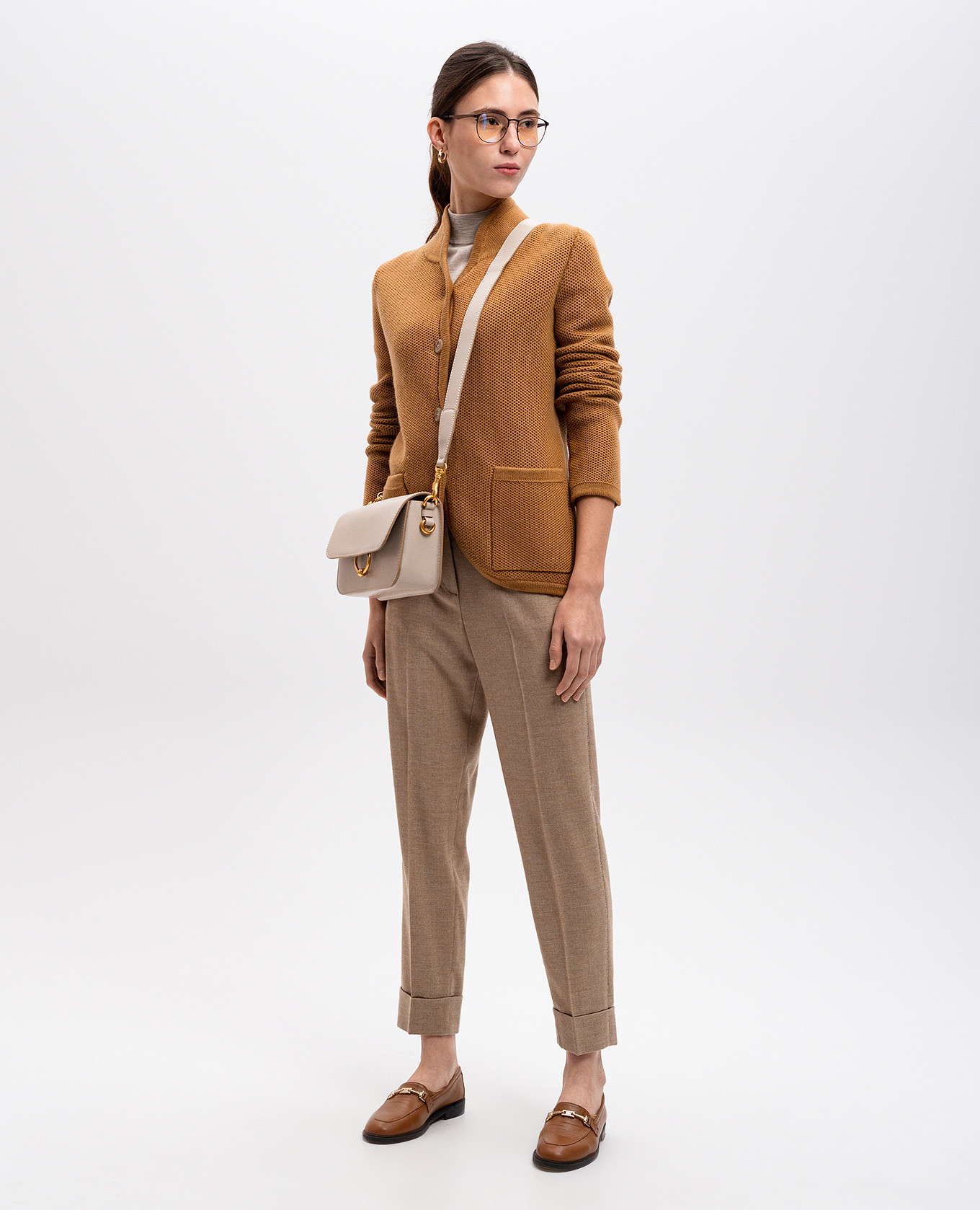 Brown logo cashmere cardigan COLOMBO 2