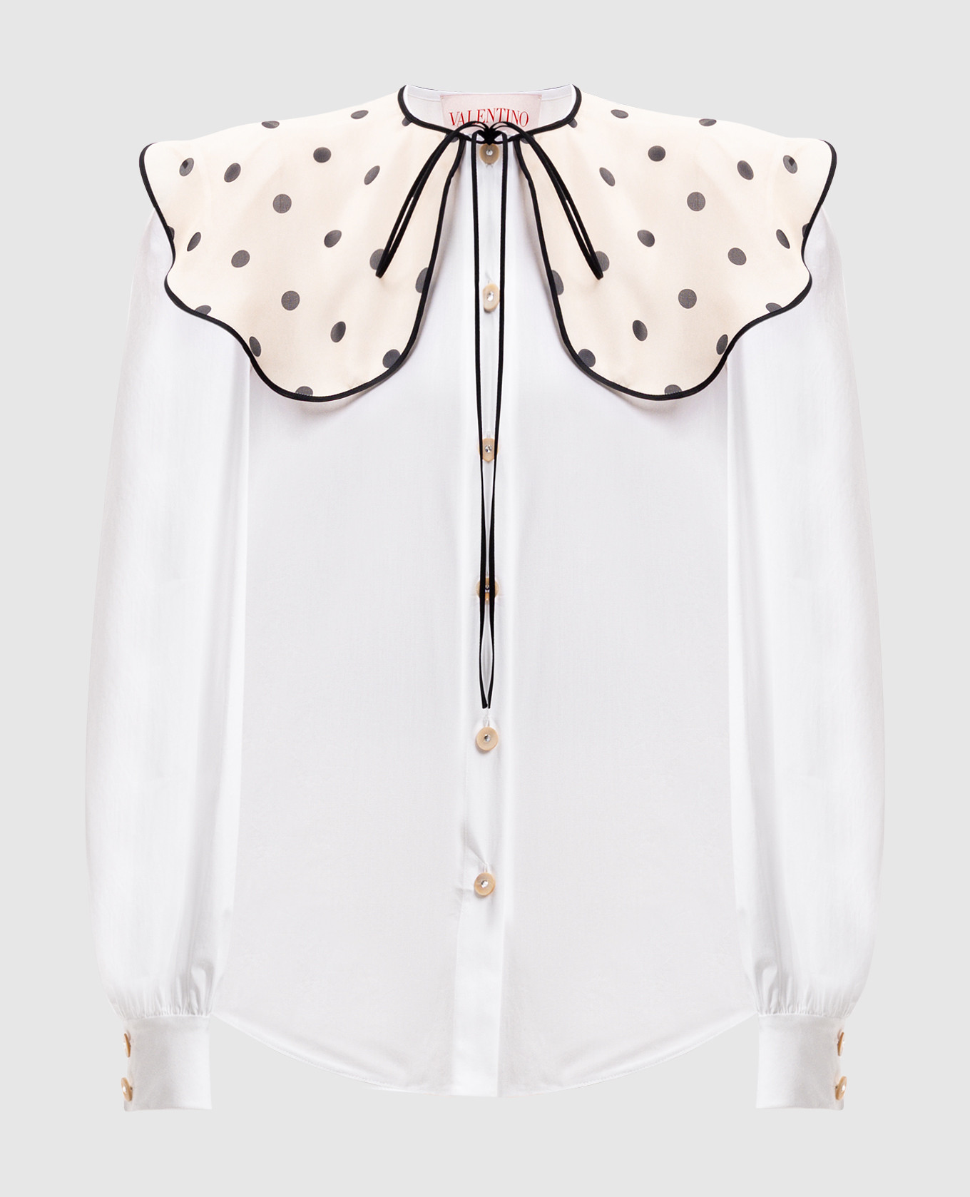 White blouse with an accent collar Valentino