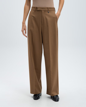 Giuseppe Di Morabito Milano Brown wool trousers with logo 03PFPA10203229